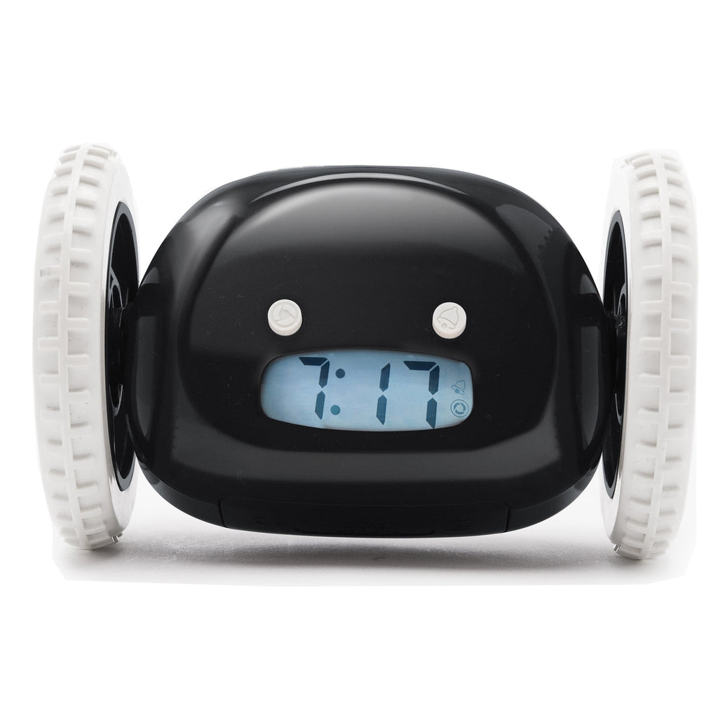 Digitaal alarm wekker op wielen - zwart