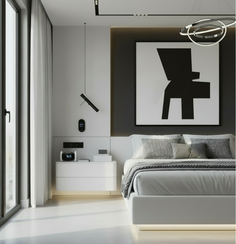 Digitaal alarm wekker op wielen - zwart