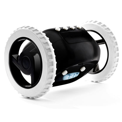 Digitaal alarm wekker op wielen - zwart