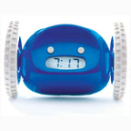 Digitaal alarm wekker op wielen - blauw