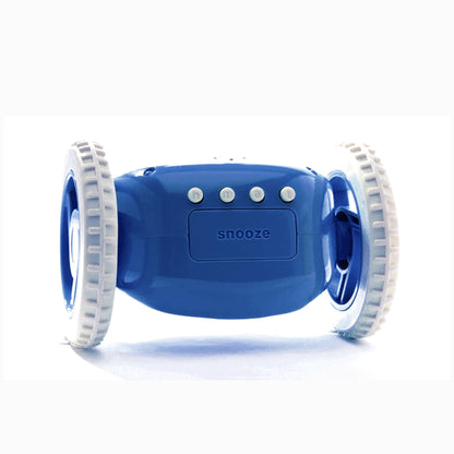 Digitaal alarm wekker op wielen - blauw