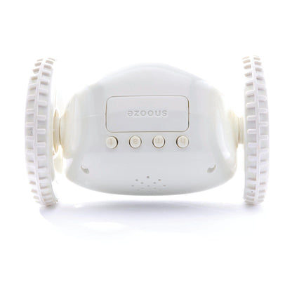 Digitaal alarm wekker op wielen - wit