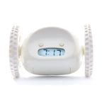 Digitaal alarm wekker op wielen - wit
