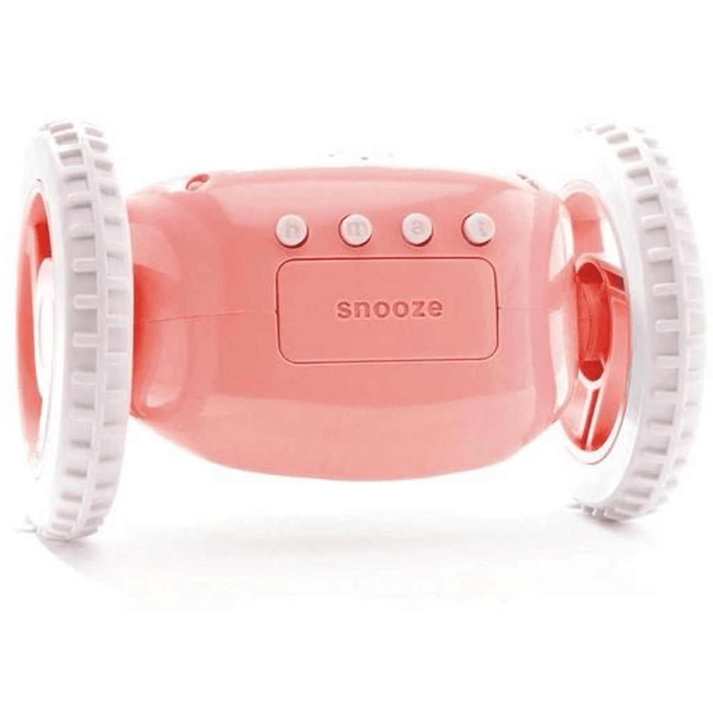 Rijdend digitaal alarm wekker op wielen - roze