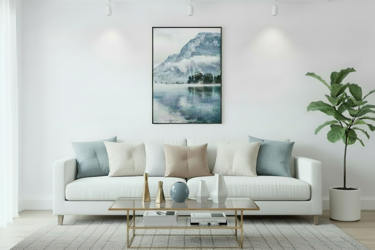 Cottage At The Lake premium poster