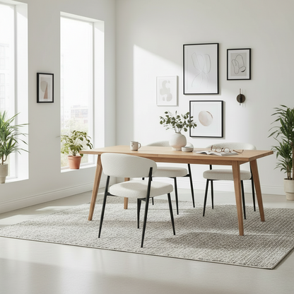 Design Japandi stoel chenille stof en metalen onderstel - meerdere kleuren