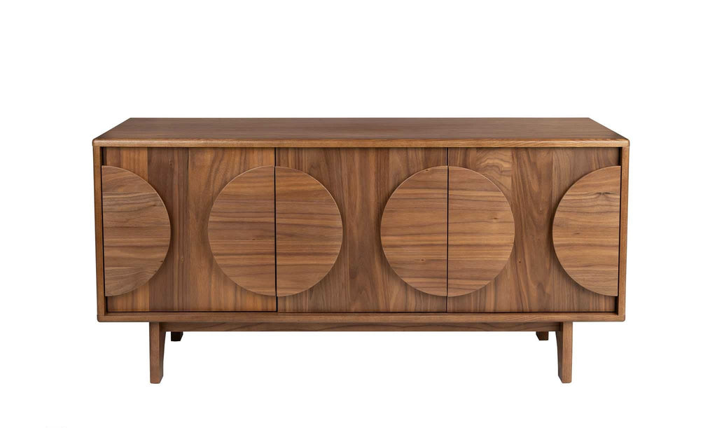 Design dressoir kast Zuiver Groove massief Walnoot of Eiken hout - bruin
