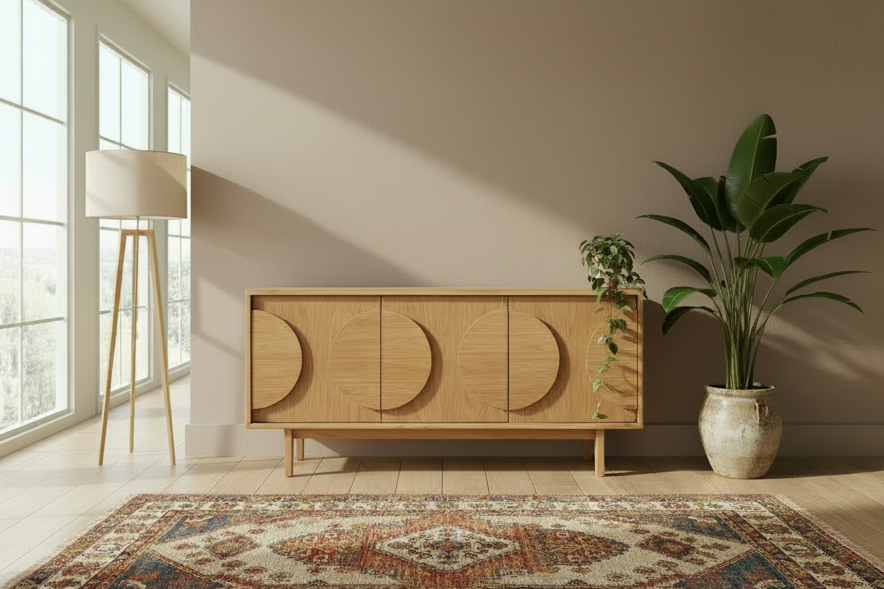 Design dressoir kast Zuiver Groove massief Walnoot of Eiken hout - bruin