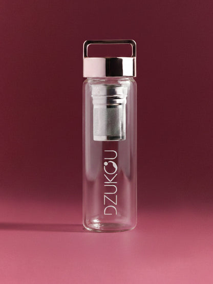 Glazen theefles infuser voor onderweg 450 ml - meerdere varianten