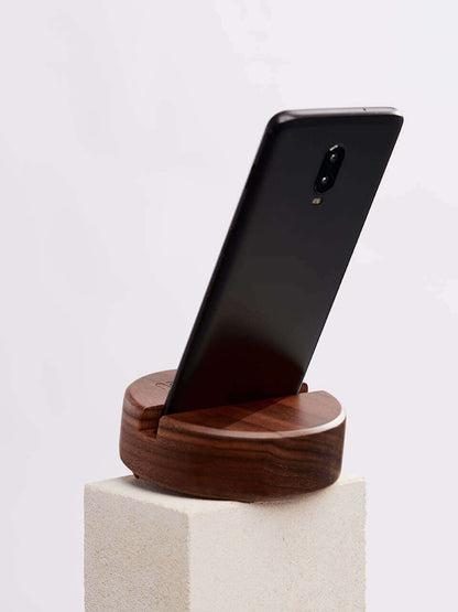 Design telefoon standaard en geluid versterker van bamboe - bruin
