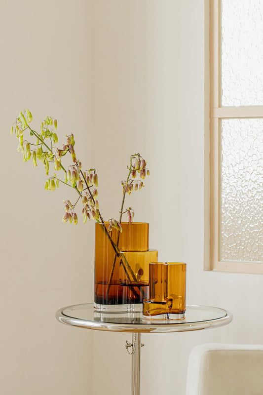 Constructivist design vaas 32 cm - Amber
