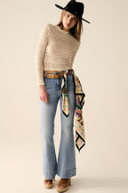 Lace flower top - cream