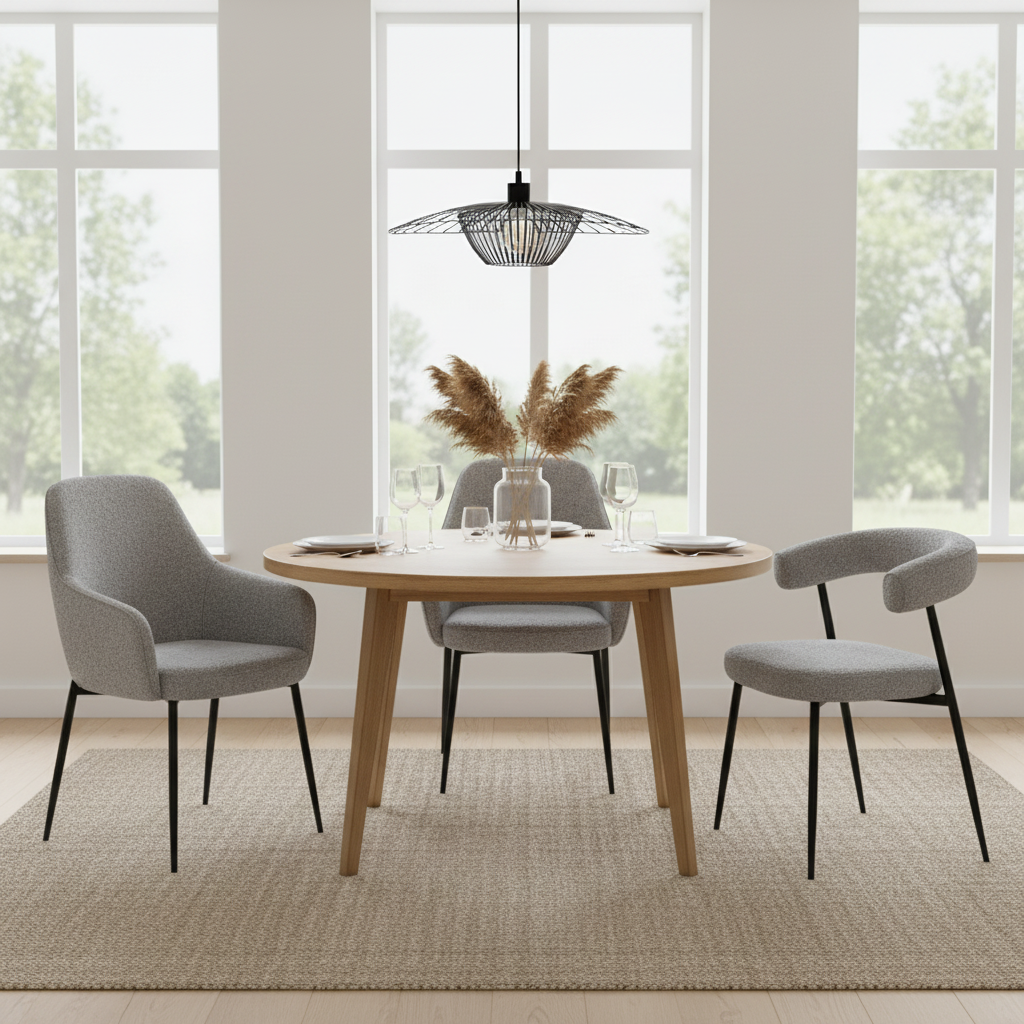 Design Japandi stoel chenille stof en metalen onderstel - meerdere kleuren