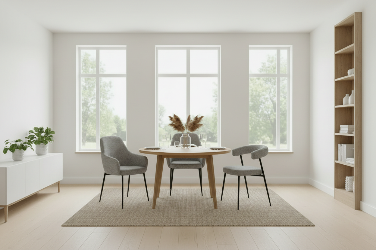 Japandi stoel chenille stof en metalen onderstel - meerdere kleuren