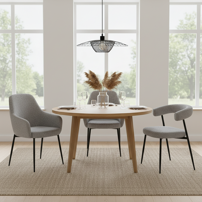 Design Japandi stoel chenille stof en metalen onderstel - meerdere kleuren