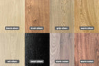 Ronde eettafel op maat van massief hout en staal - bruin en zwart