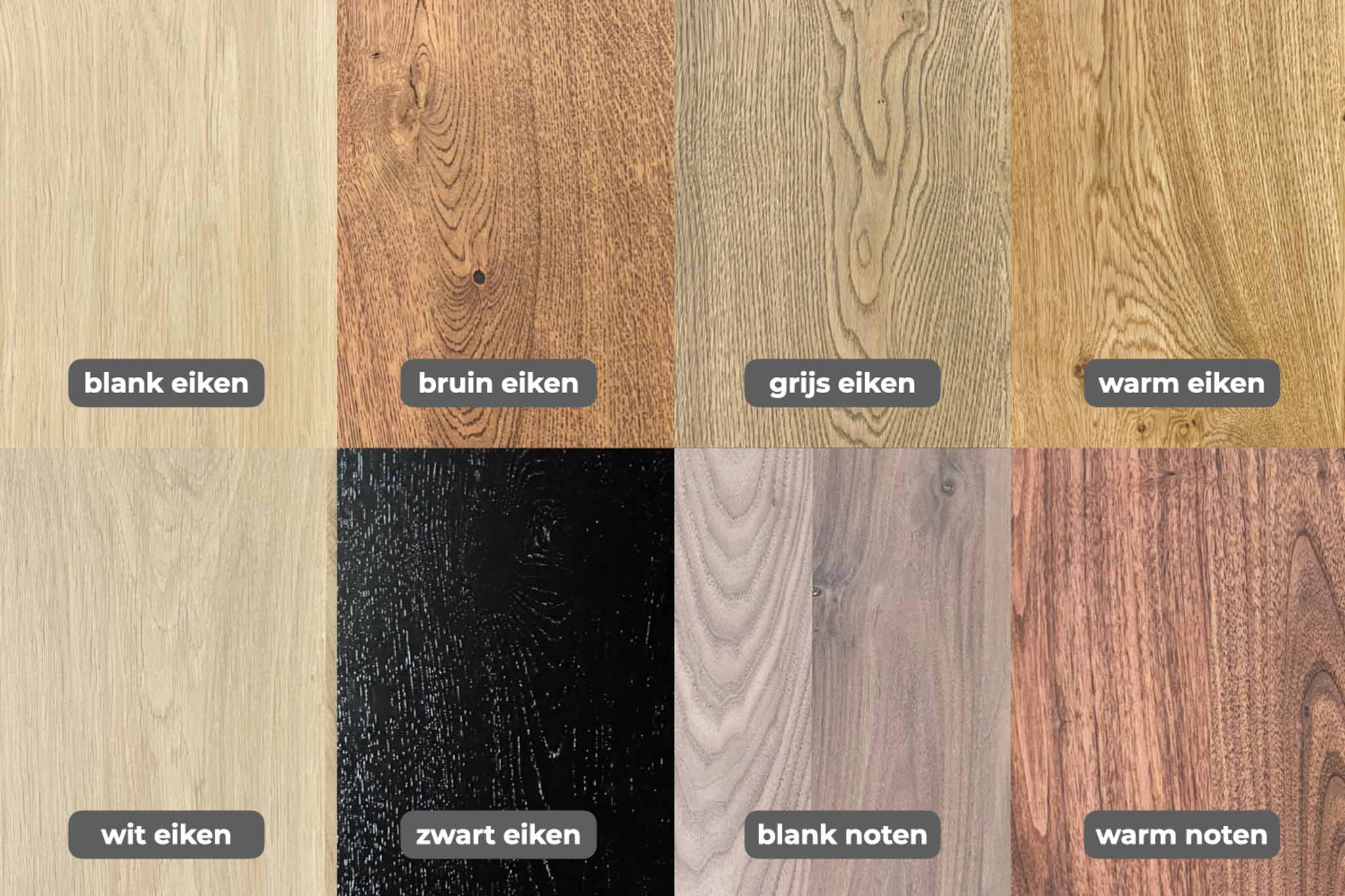 Ronde eettafel op maat van massief hout en staal - bruin en zwart