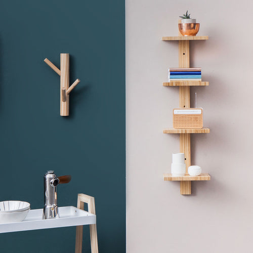 Design bamboe wandrek met 4 planken