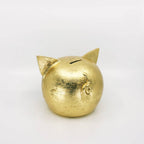Handgemaakt keramische spaarpot varkentje  - goud