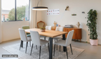 Eettafel DREAUM rechthoekig van massief hout en staal - bruin en zwart