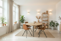 Handgemaakte ronde eettafel Forcina van massief eiken hout en metaal 130 cm - bruin en zwart