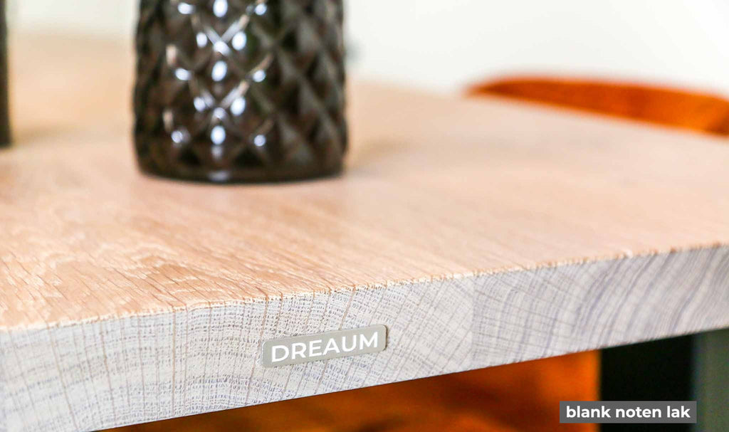 Eettafel DREAUM rechthoekig van massief hout en staal - bruin en zwart