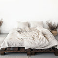100% linnen dekbedovertrek met strik sluiting - licht beige