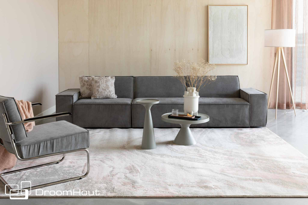 Design vloerkleed Zuiver Solar rechthoekig - grijs en terra
