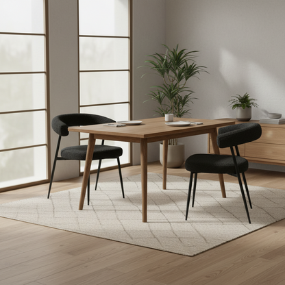 Design Japandi stoel chenille stof en metalen onderstel - meerdere kleuren