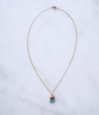 Handgemaakte Amazoniet ketting voor geluk en harmonie - blauw groen en goud