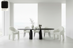 Ovale eettafel Mobitec Blossom van massief eiken hout - bruin of zwart