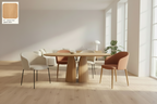 Ovale eettafel Mobitec Blossom van massief eiken hout - bruin of zwart