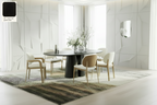 Ovale eettafel Mobitec Blossom van massief eiken hout - bruin of zwart