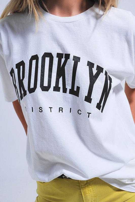 Brooklyn T-Shirt wit - 100% katoen