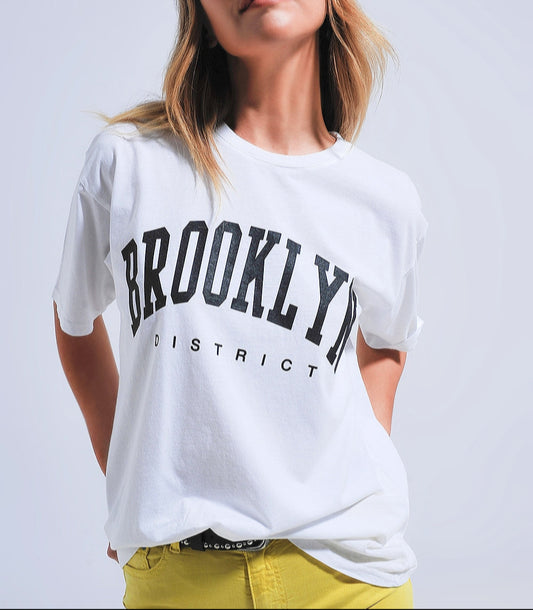 Brooklyn T-Shirt wit - 100% katoen