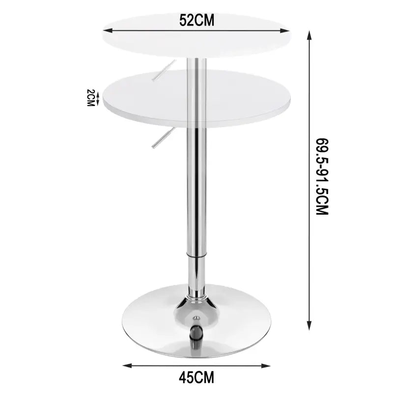Ronde statafel in hoogte verstelbaar en draaibaar - wit of zwart