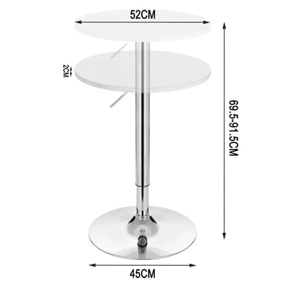 Ronde statafel in hoogte verstelbaar en draaibaar - wit of zwart