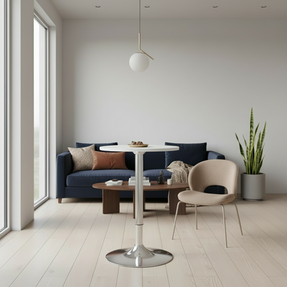 Ronde statafel in hoogte verstelbaar en draaibaar - wit of zwart