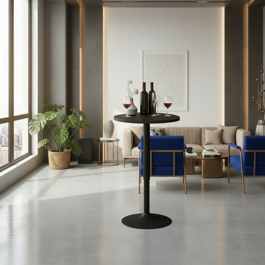 Ronde statafel in hoogte verstelbaar en draaibaar - wit of zwart