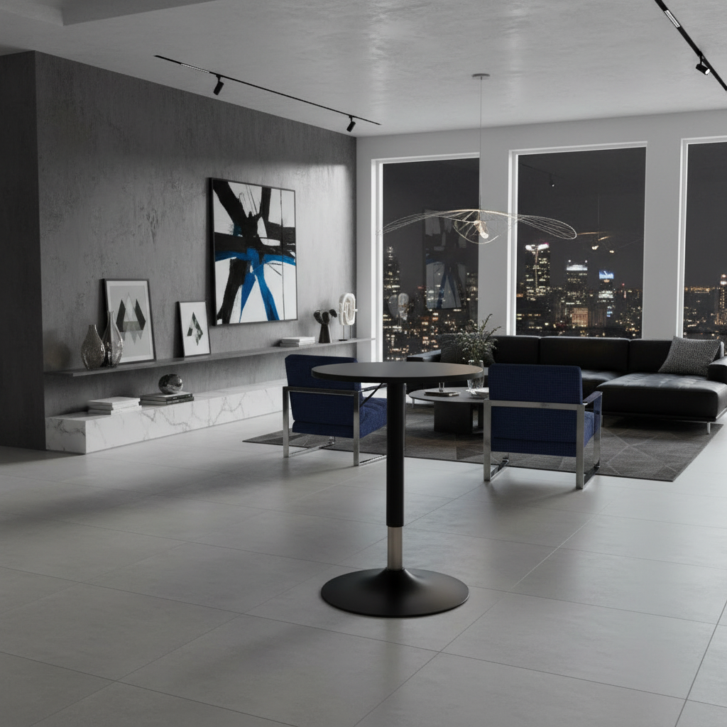 Ronde statafel in hoogte verstelbaar en draaibaar - wit of zwart