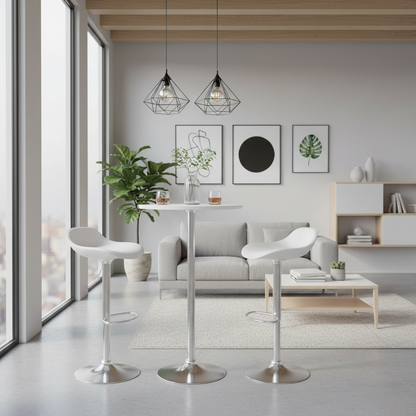 Ronde statafel in hoogte verstelbaar en draaibaar - wit of zwart