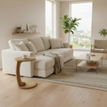 Design bijzettafel rond van hout - bruin of wit