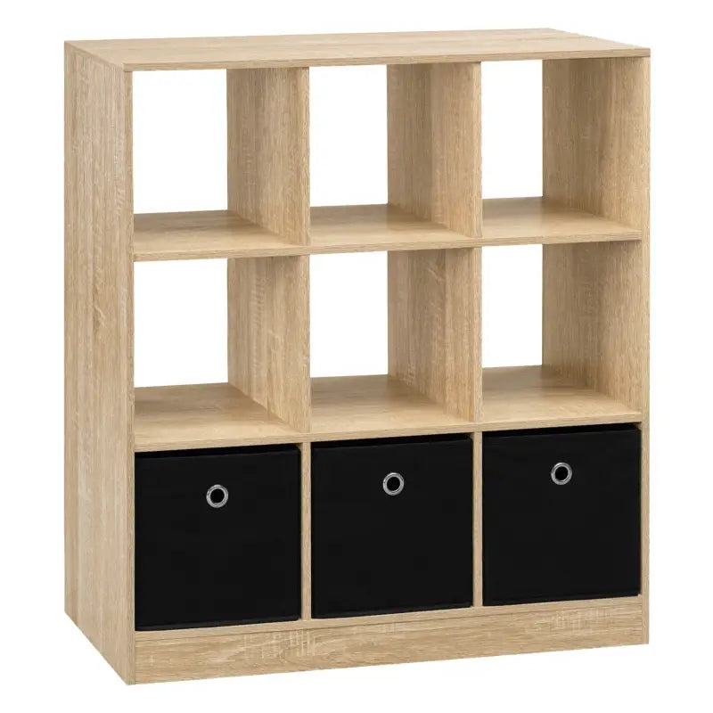 Boekenkast met opbergmanden - hout