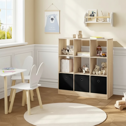 Boekenkast met opbergmanden - hout