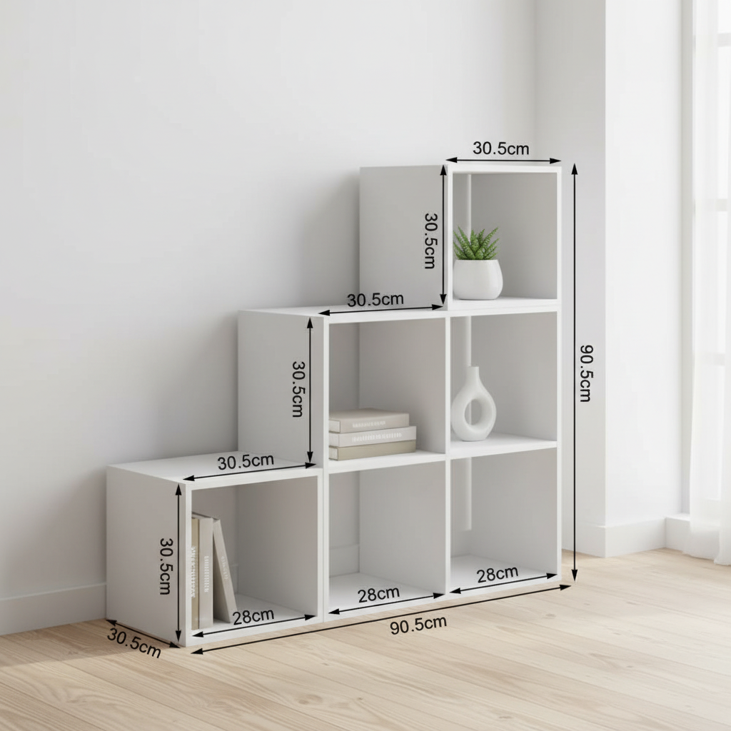 Trendy boekenkast met multifunctionele trap ontwerp hout - wit of bruin