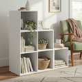 Modulaire boekenkast met multifunctionele trap ontwerp hout - wit of bruin