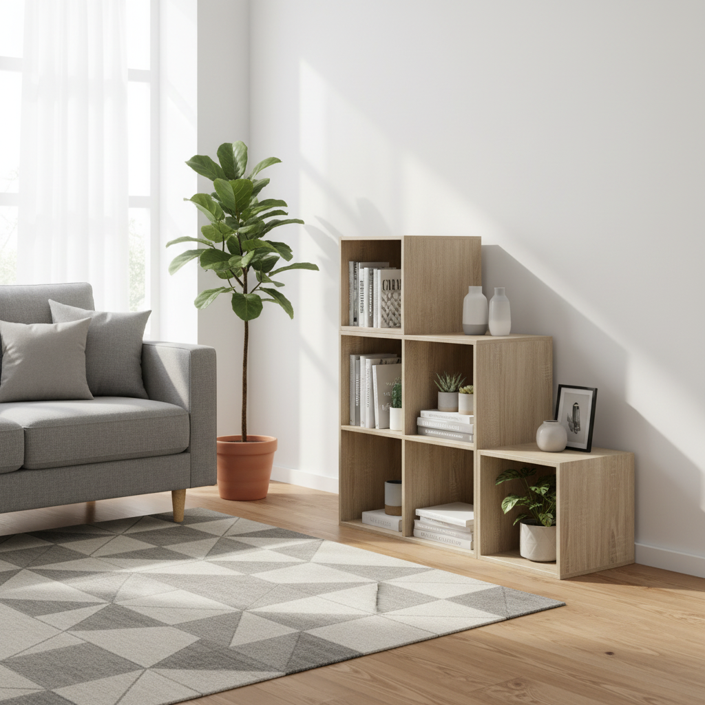 Modulaire boekenkast met multifunctionele trap ontwerp hout - wit of bruin