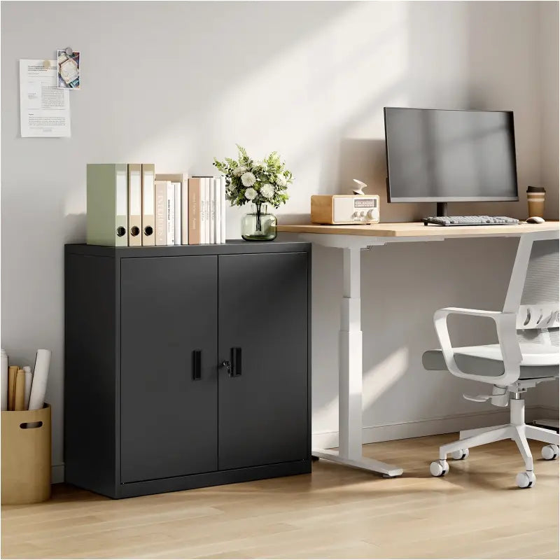 Vergrendelbare kast modern metaal - licht grijs of zwart