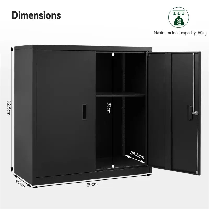 Vergrendelbare kast modern metaal - licht grijs of zwart