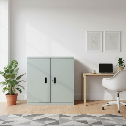 Vergrendelbare kast modern metaal - licht grijs of zwart